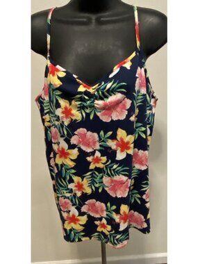 No Boundaries Jrs/Womens Size XXXL Sleeveless Top Floral Ribbed
